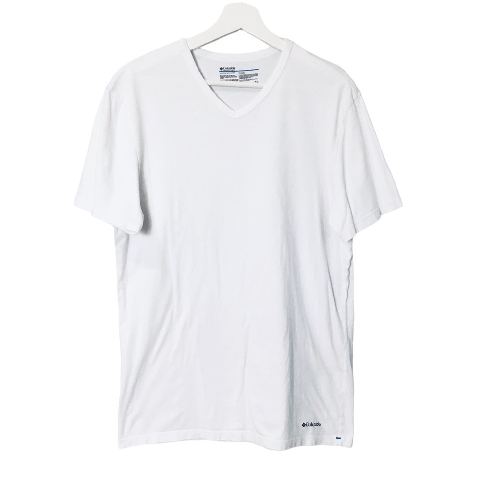 Columbia Sportswear Company Youth White V-neck Cotton T-Shirt L/G